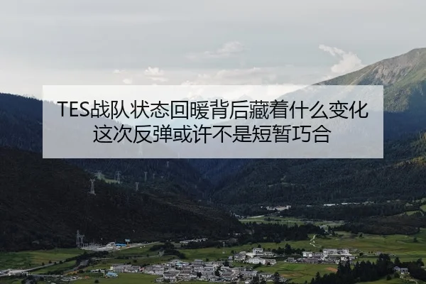 TES战队状态回暖背后藏着什么变化 这次反弹或许不是短暂巧合